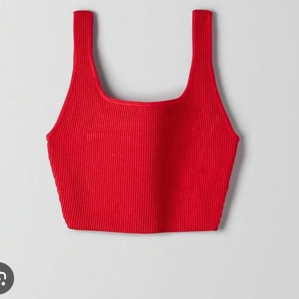 Babaton aritzia sculpt knit top ribbed xs Red